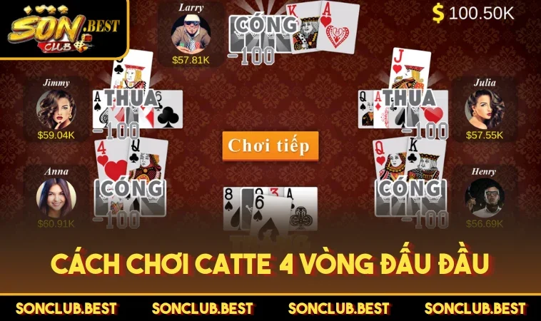 Cách chơi Catte 4 vòng đấu đầu