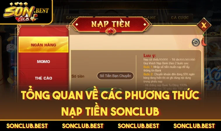 Tổng quan về các phương thức nạp tiền SONCLUB